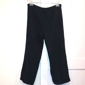 Women's High Waisted Thick Knit Relaxed Lounge Pants Black